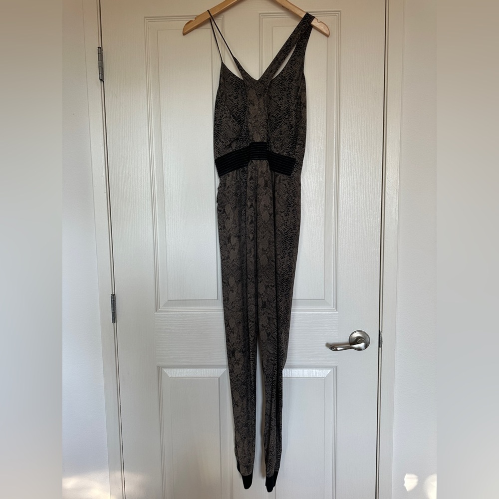 Aritzia Wilfred Silk Jumpsuit Snake Print